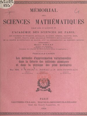 cover image of Les méthodes d'approximation variationnelles dans la théorie des collisions atomiques et dans la physique des piles nucléaires